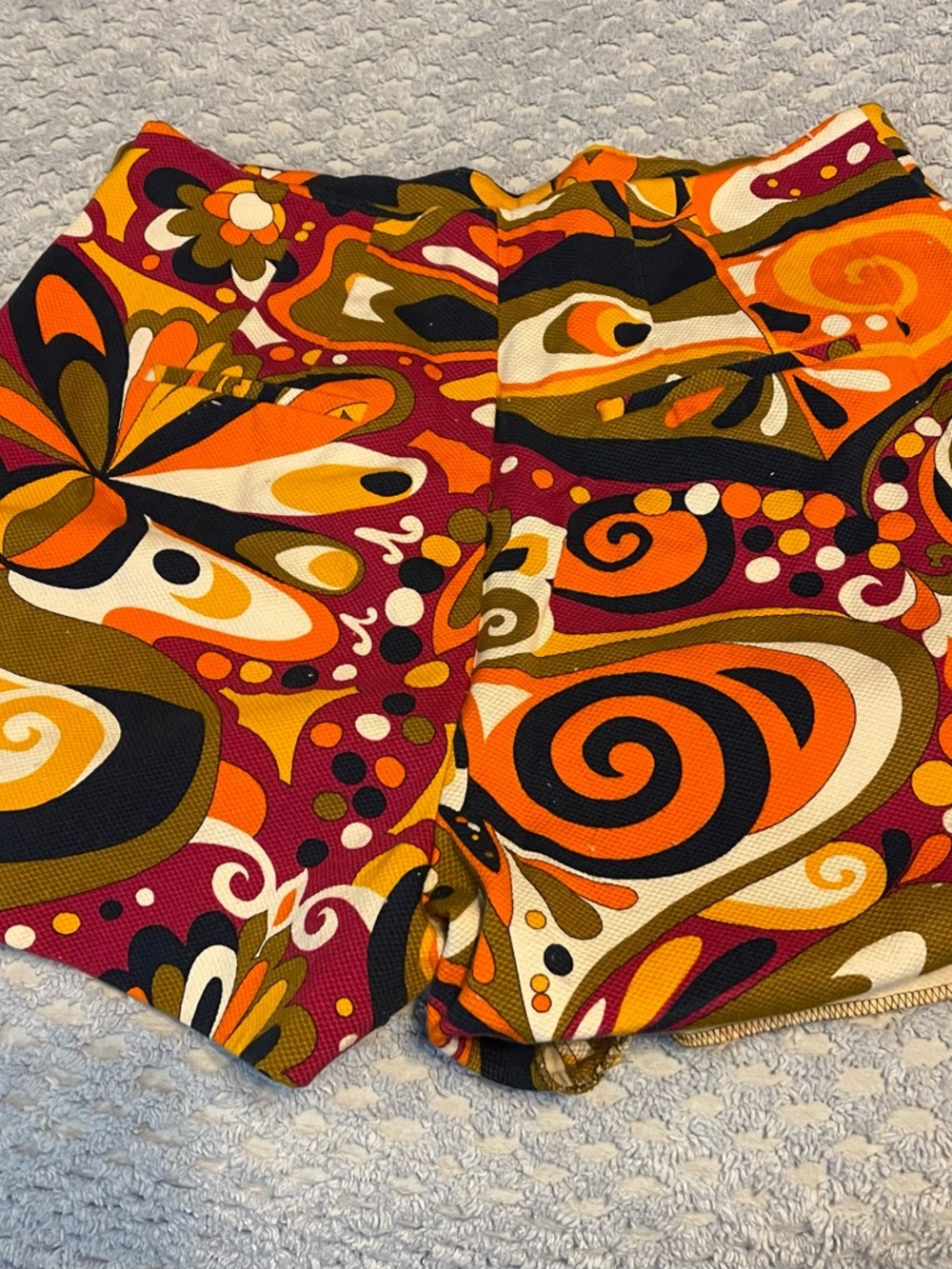 Zara Retro Swirl Bike Shorts - Orange, Pink, Black & Cream